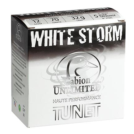 25 cartouches de chasse Tunet® cal.12/70 Gabion Unlimited White Storm